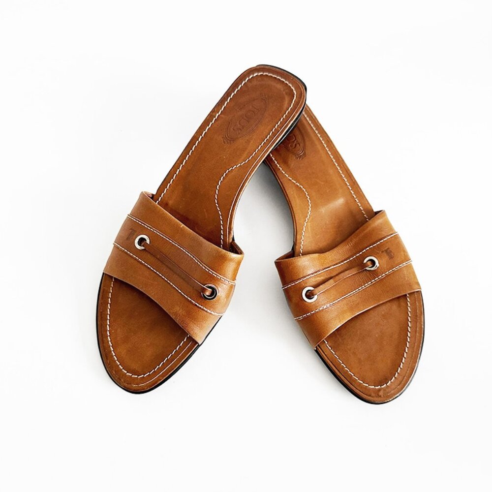 TOD'S - Leather Semi-Pointed Toes Flats